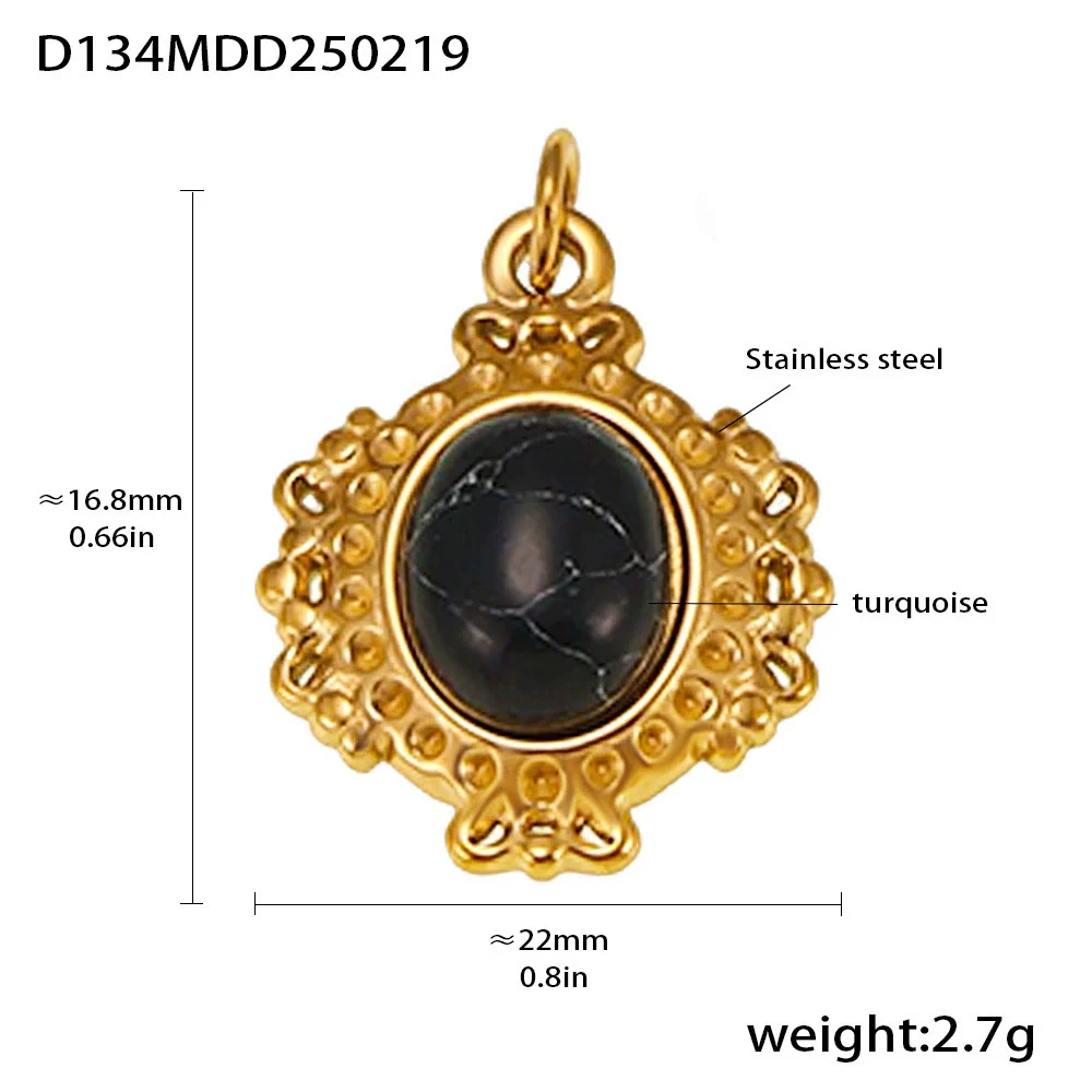 Wholesale Handmade Geometric Fivepointed Star And Ferris Wheel Pendant Necklace For Women Titanium Steel 18K Gold Plated - Image 43
