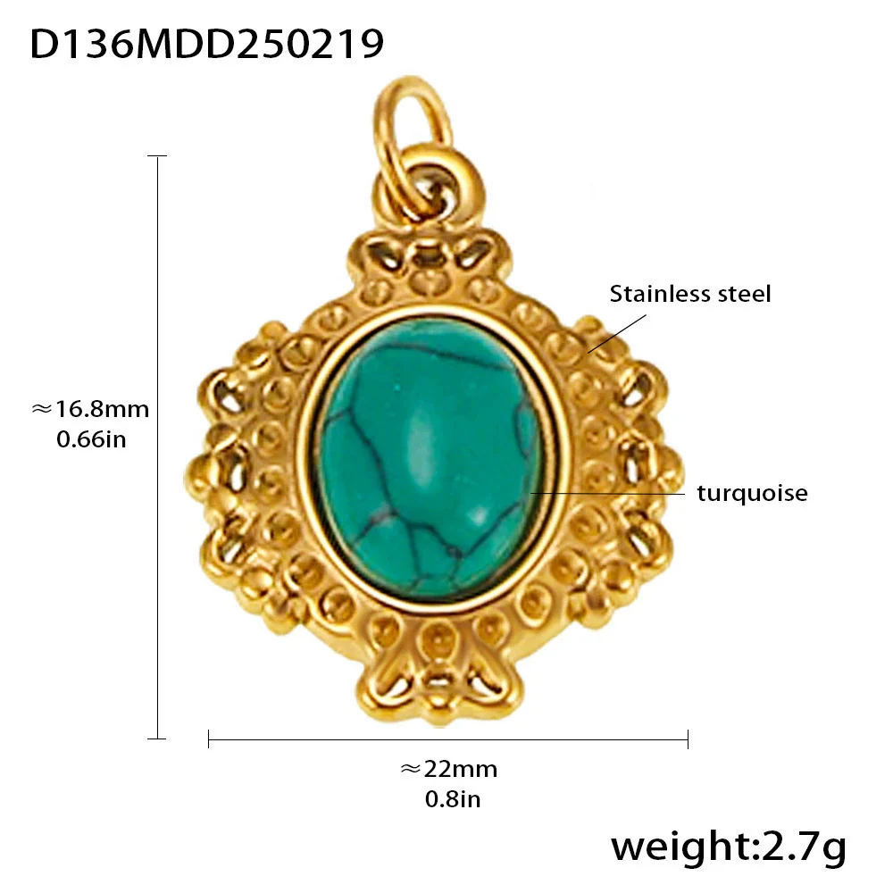 Wholesale Handmade Geometric Fivepointed Star And Ferris Wheel Pendant Necklace For Women Titanium Steel 18K Gold Plated - Image 45