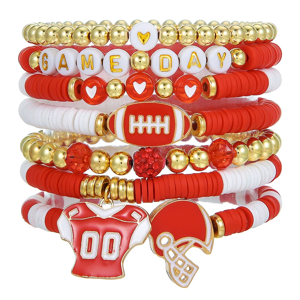 Wholesale Handmade Geometric Polymer Alloy Acrylic Rugby Bracelet For Friendship - Image 10