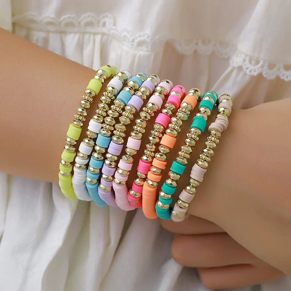 Wholesale Handmade Geometric Polymer Clay Ccb Bracelet Combination For Women And Unisex - Image 2