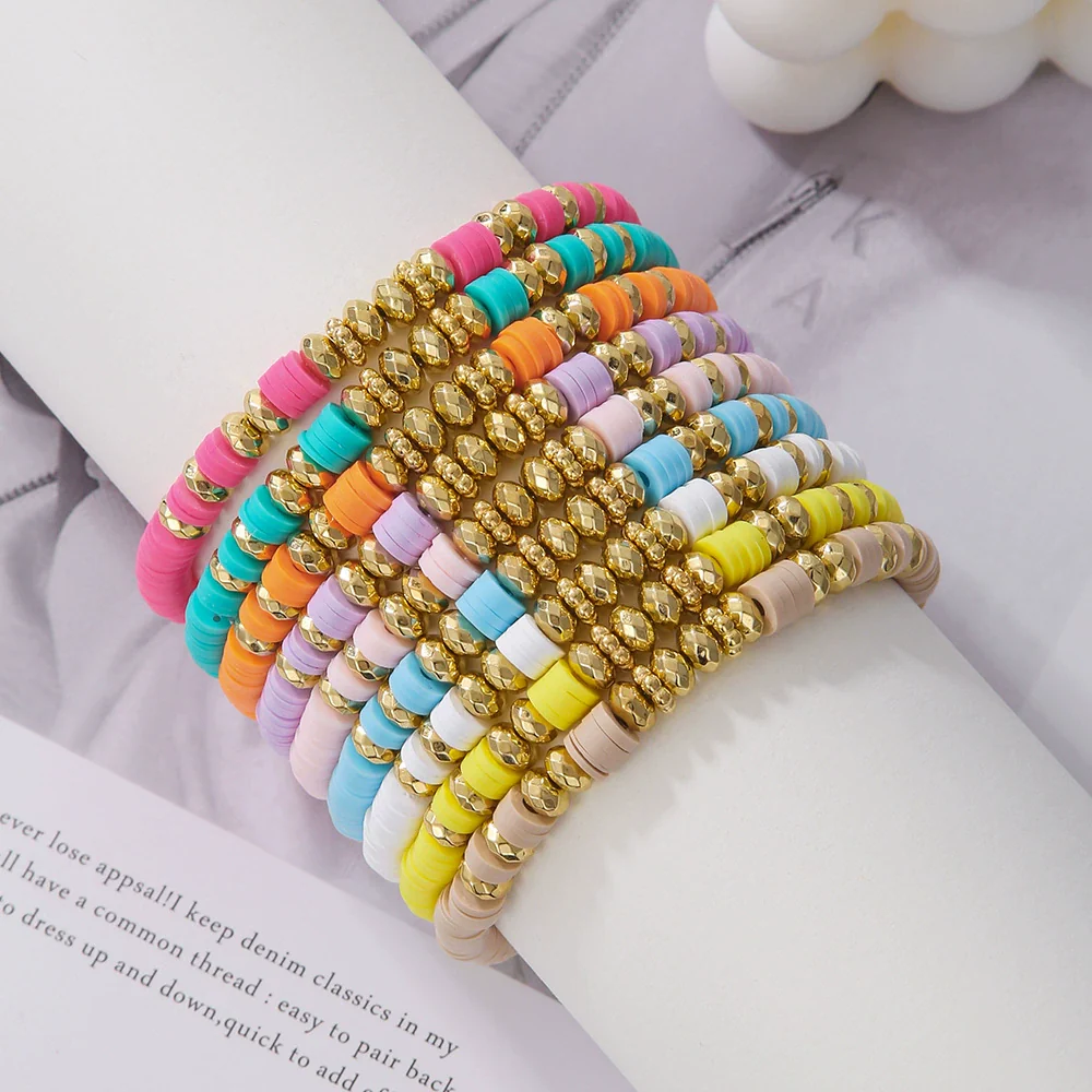 Wholesale Handmade Geometric Polymer Clay Ccb Bracelet Combination For Women And Unisex - Image 3
