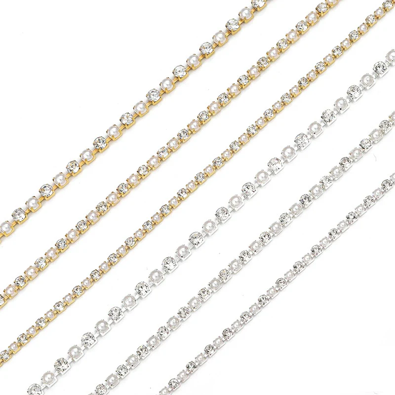 Wholesale Handmade Natural Style Rhinestone Claw Pearl Gold And Silver Bottom Claw Diamond Beaded Necklace Jewelry Accessories - Image 5
