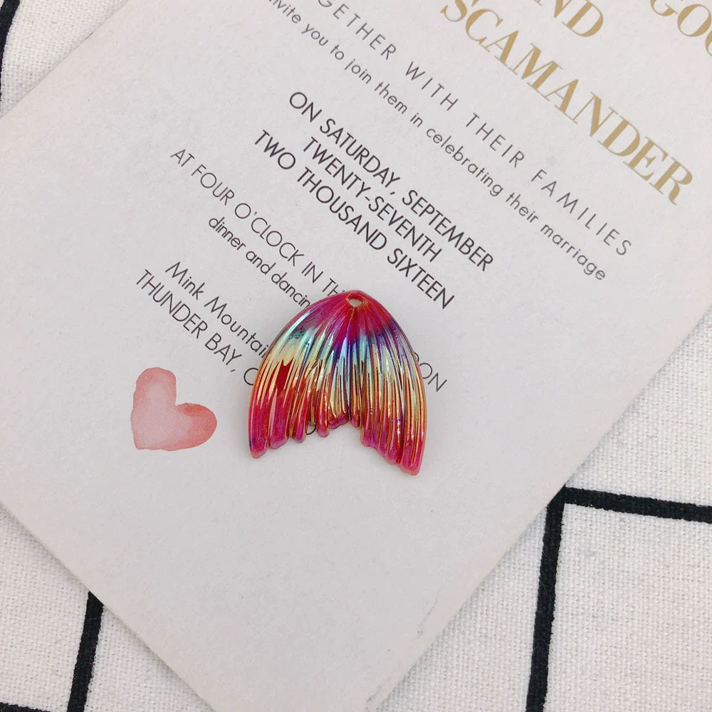 Wholesale Handmade Resin And Plastic Fishtail Stud Earrings With Magic Color Gradient Natural Style And Environmental Protection Treatment - Image 12
