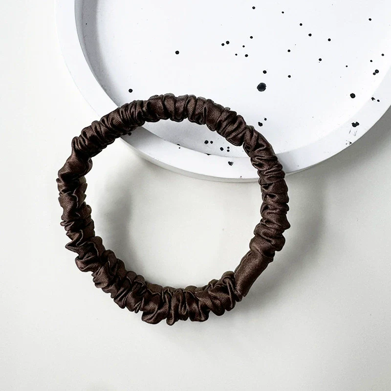 Wholesale Handmade Silk Hair Tie For Women High Elasticity Mulberry Silk Nonpulling Ponytail Head Flower Hair Rope - Image 16