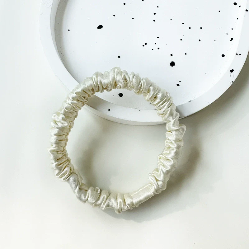 Wholesale Handmade Silk Hair Tie For Women High Elasticity Mulberry Silk Nonpulling Ponytail Head Flower Hair Rope - Image 27