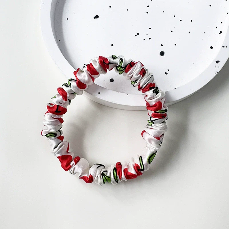 Wholesale Handmade Silk Hair Tie For Women High Elasticity Mulberry Silk Nonpulling Ponytail Head Flower Hair Rope - Image 29