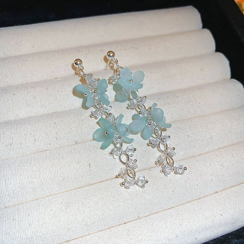 Wholesale Handmade Silver Needle Mesh Earrings With Forest Flower Design - Image 2