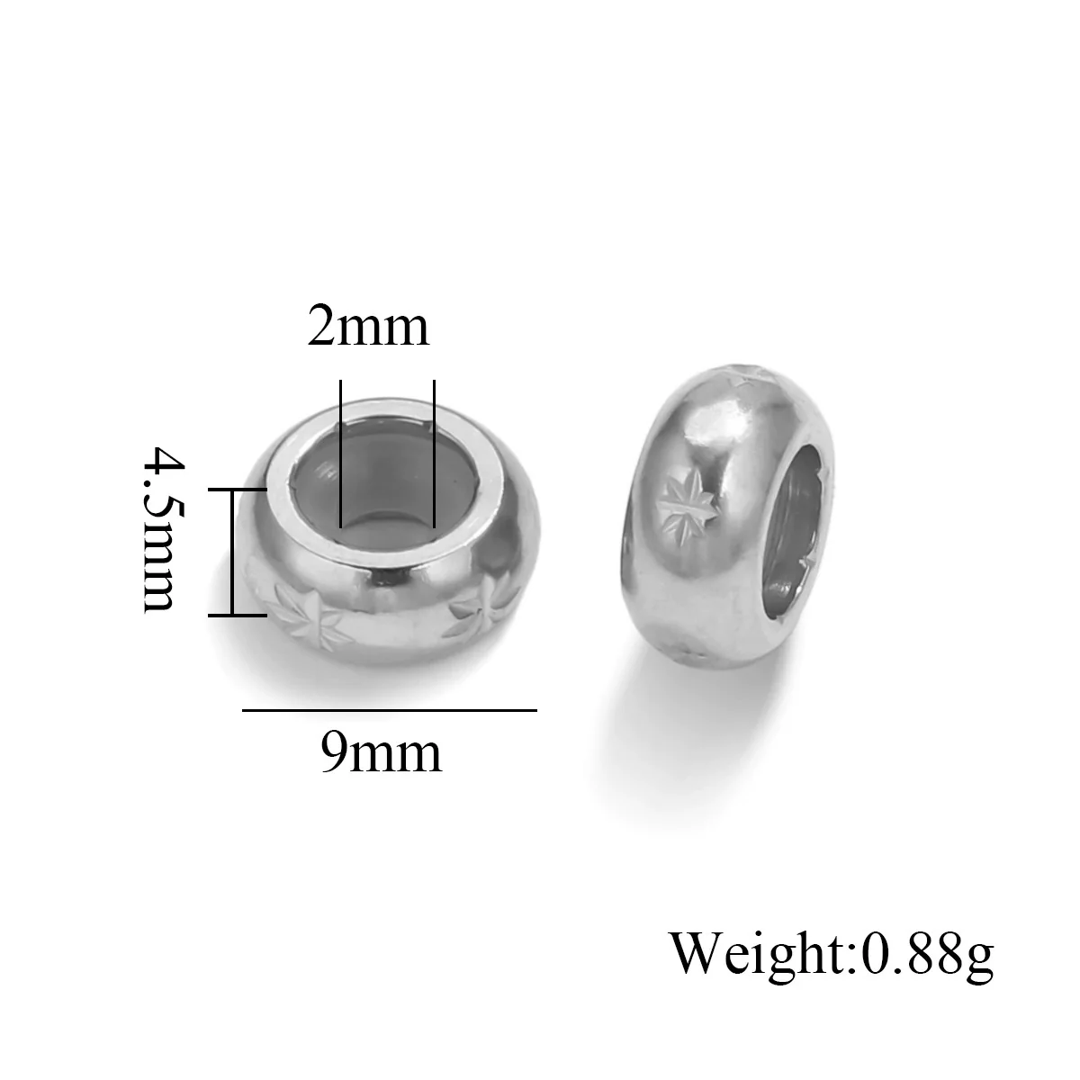 Wholesale Handmade Stainless Steel And Silicone Loose Round Beads Jewelry With Glossy Geometric Design And Electroplating - Image 21