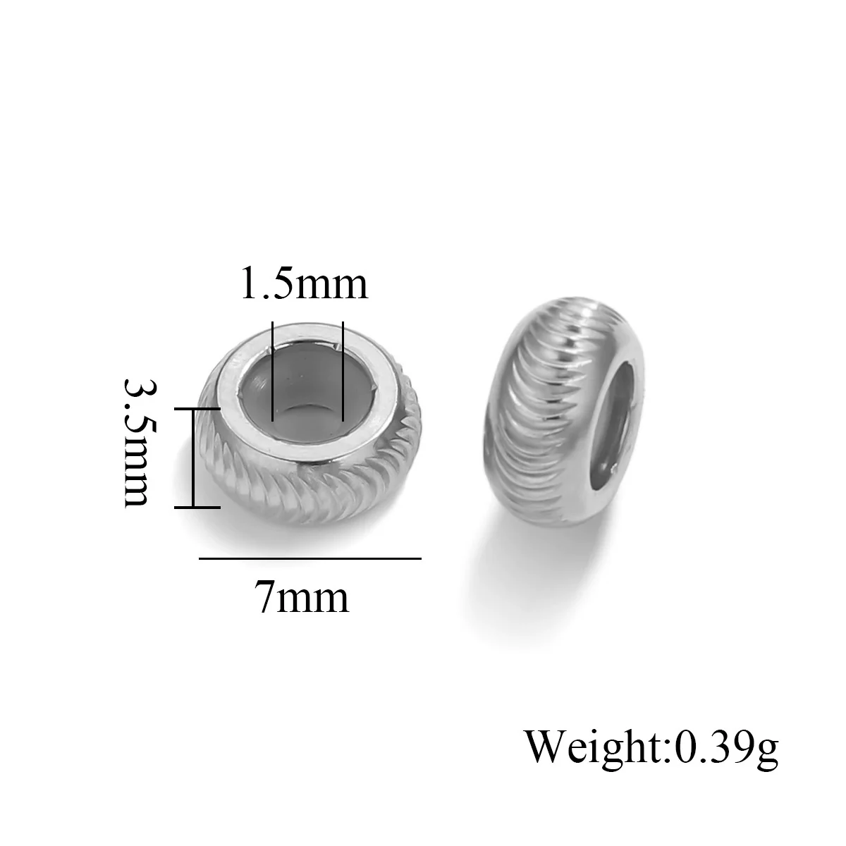 Wholesale Handmade Stainless Steel And Silicone Loose Round Beads Jewelry With Glossy Geometric Design And Electroplating - Image 29