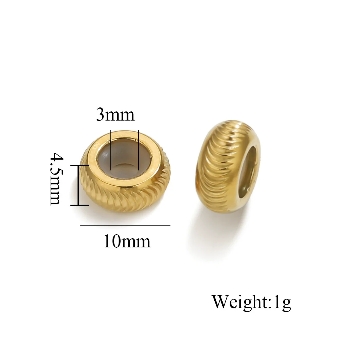 Wholesale Handmade Stainless Steel And Silicone Loose Round Beads Jewelry With Glossy Geometric Design And Electroplating - Image 37