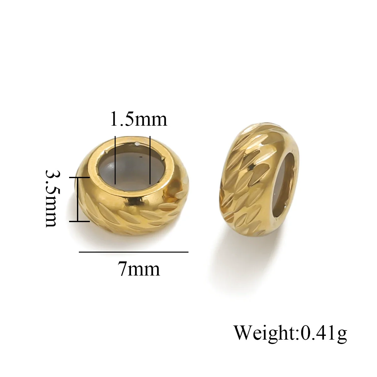 Wholesale Handmade Stainless Steel And Silicone Loose Round Beads Jewelry With Glossy Geometric Design And Electroplating - Image 44