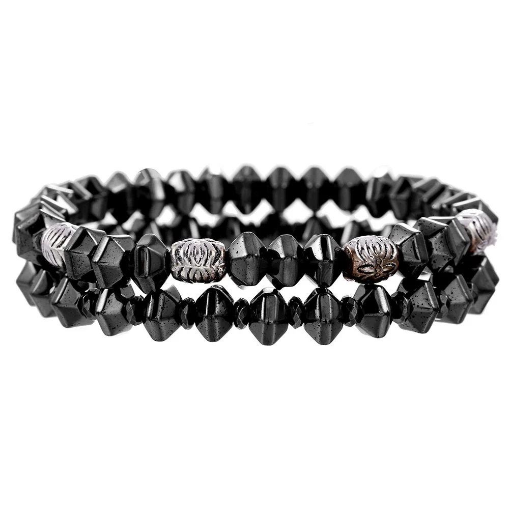 Wholesale Handmade Stainless Steel Bracelet With Black Onyx Tiger Eye Stone Black Gallstone Cross For Men - Image 11