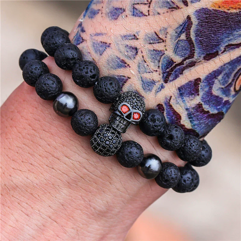 Wholesale Handmade Stainless Steel Bracelet With Black Onyx Tiger Eye Stone Black Gallstone Cross For Men - Image 16