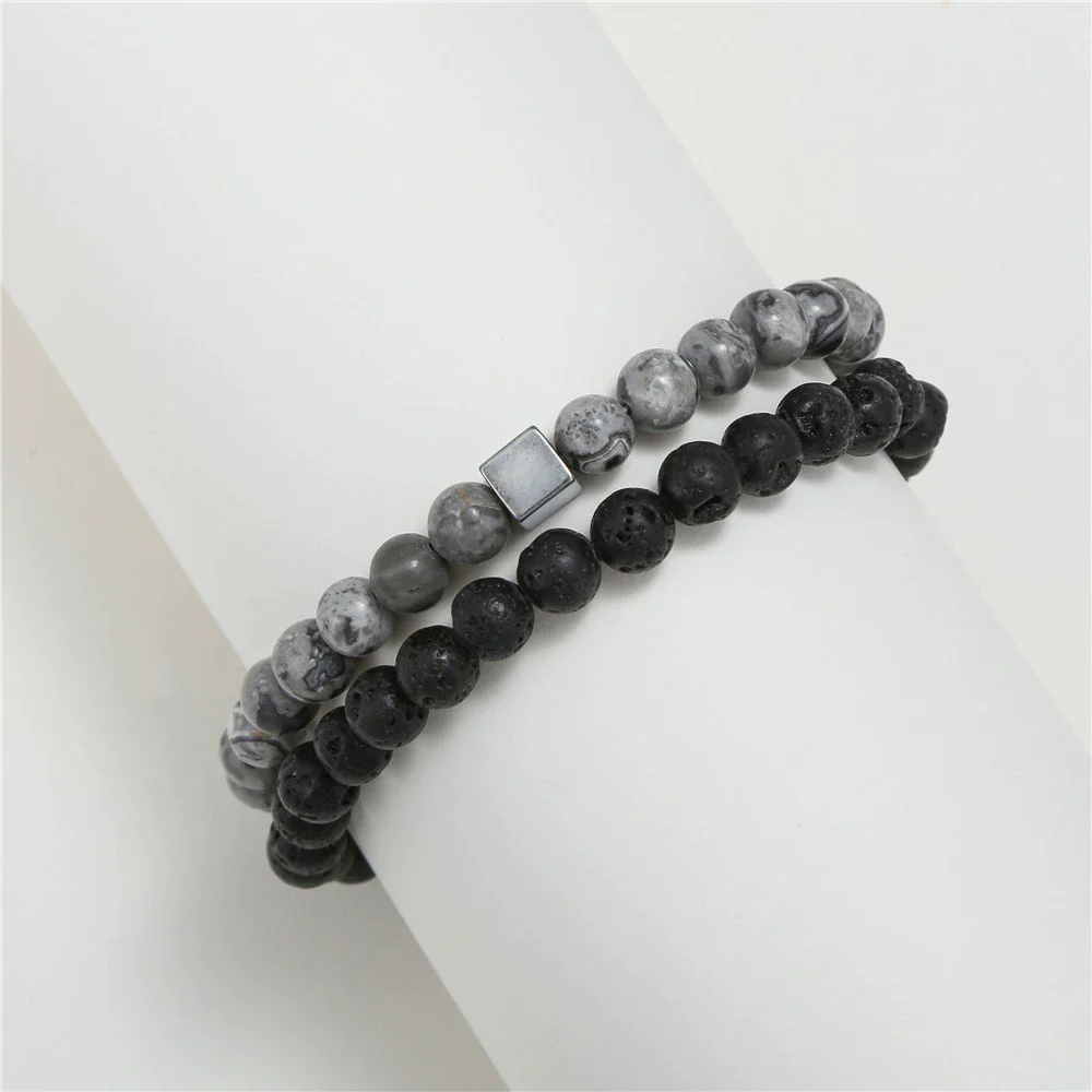 Wholesale Handmade Stainless Steel Bracelet With Black Onyx Tiger Eye Stone Black Gallstone Cross For Men - Image 30
