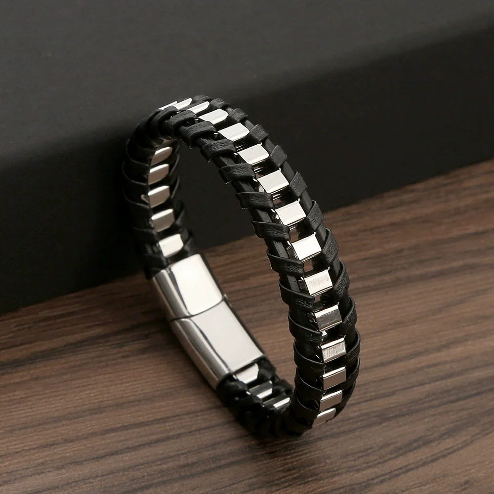 Wholesale Handmade Stainless Steel Geometric Bracelets For Men And Women With Polishing Treatment - Image 3