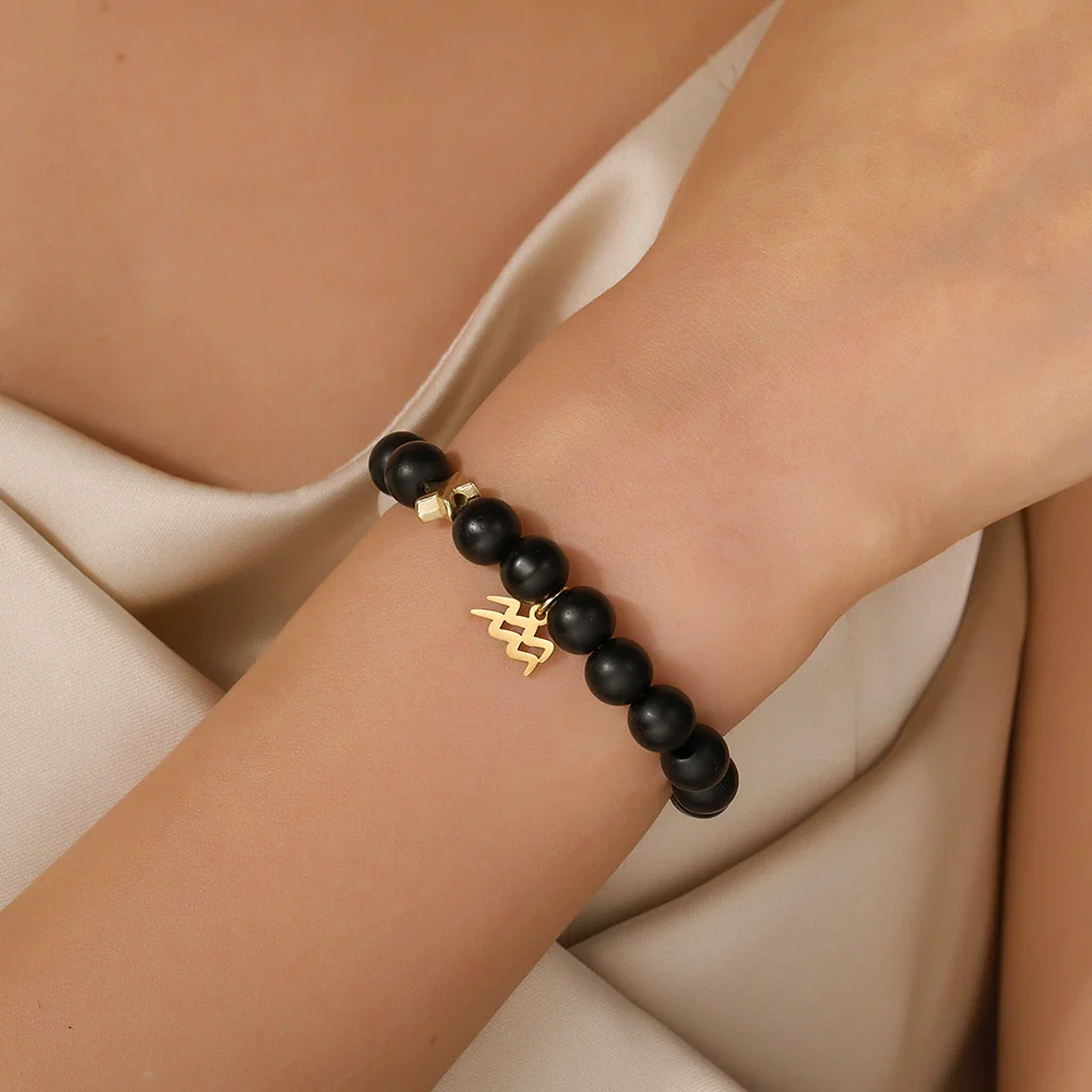Wholesale Handmade Unisex Beaded Bracelet With Stainless Steel Stone Alloy And Geometric Pendant - Image 3