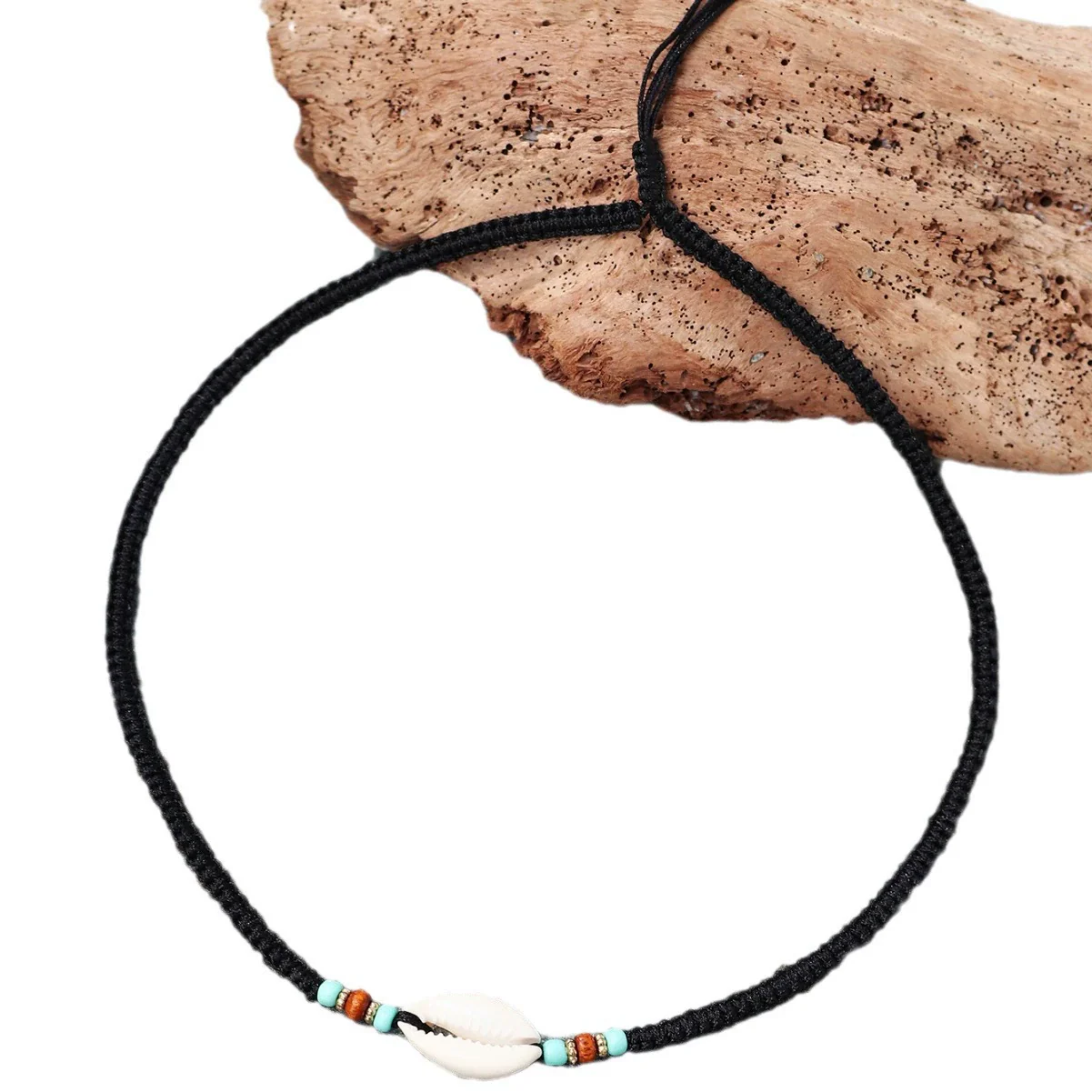 Wholesale Handmade Vintage Bohemian Style Wax Rope Vervain Chain Clavicle Necklace Jewelry - Image 5
