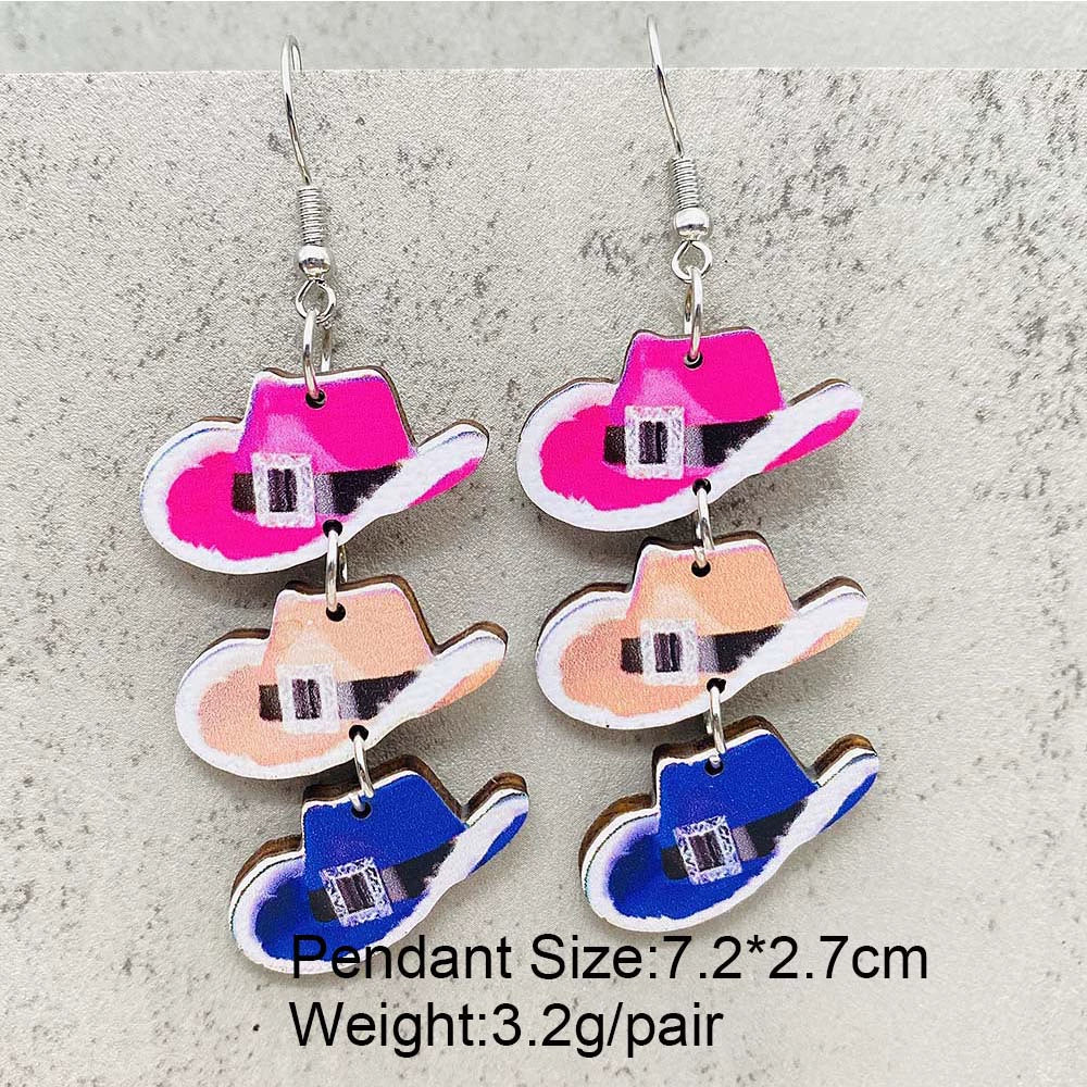 Wholesale Handmade Wooden Earrings With Cartoon Characters Geometric Animal Zodiac Patterns - Image 3