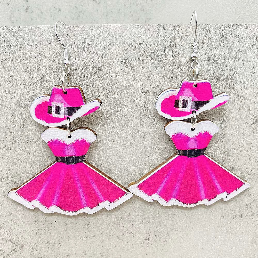 Wholesale Handmade Wooden Earrings With Cartoon Characters Geometric Animal Zodiac Patterns - Image 6