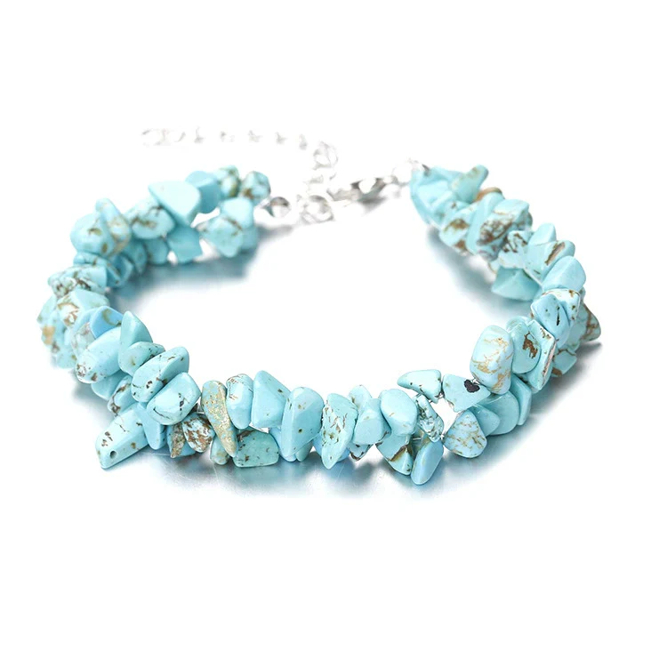 Wholesale Handworn Natural Crystal Agate Amethyst Double Bracelet Handmade Geometric Style - Image 5