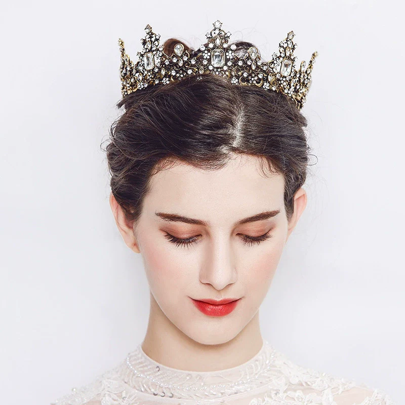 Wholesale Headwear Baroque Diamond Metal Crown Electroplated For Women - Image 2