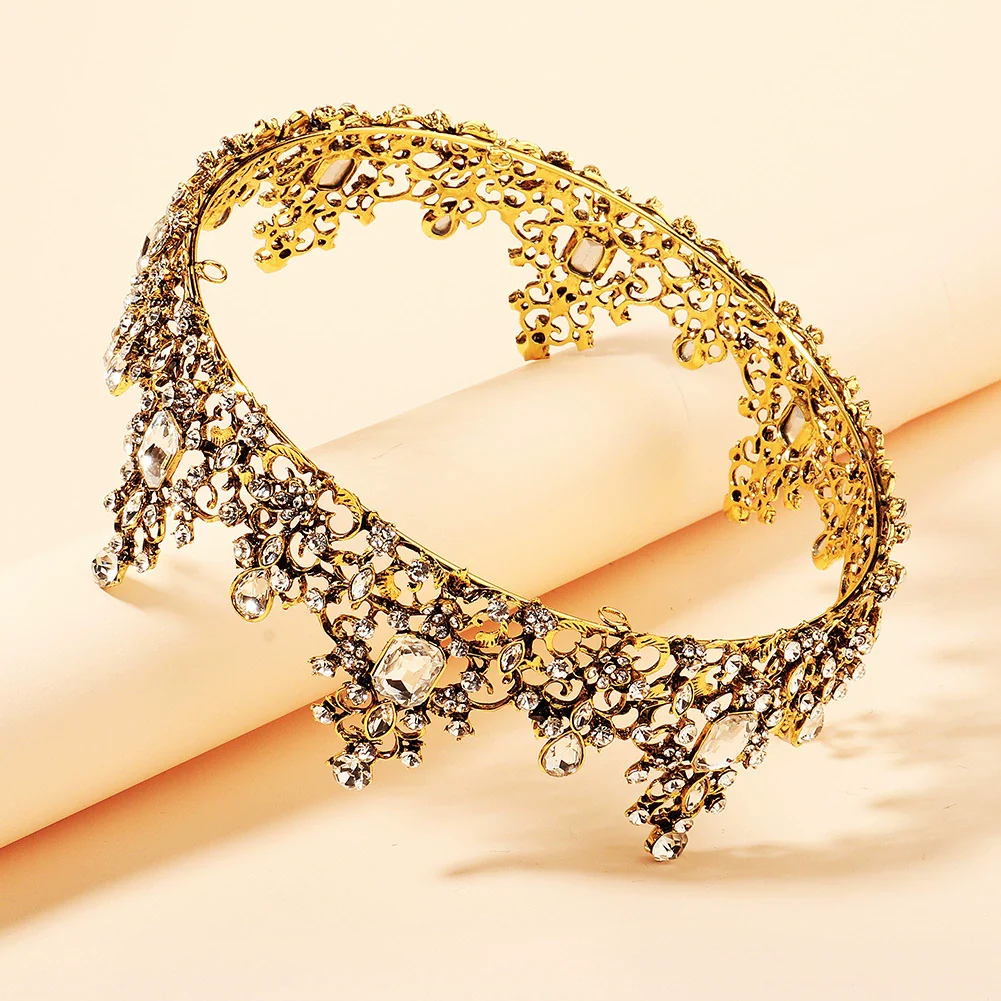 Wholesale Headwear Baroque Diamond Metal Crown Electroplated For Women - Image 4