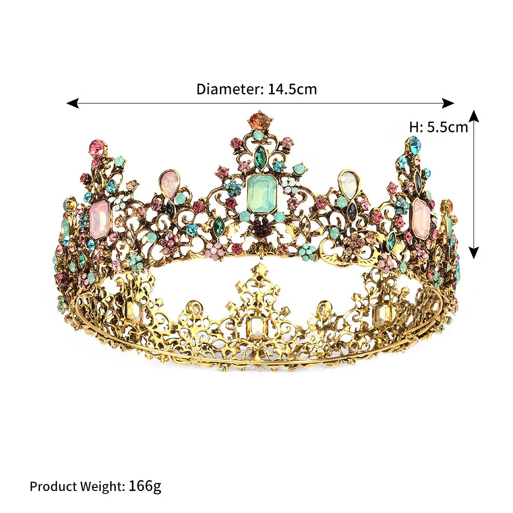 Wholesale Headwear Baroque Diamond Metal Crown Electroplated For Women - Image 6