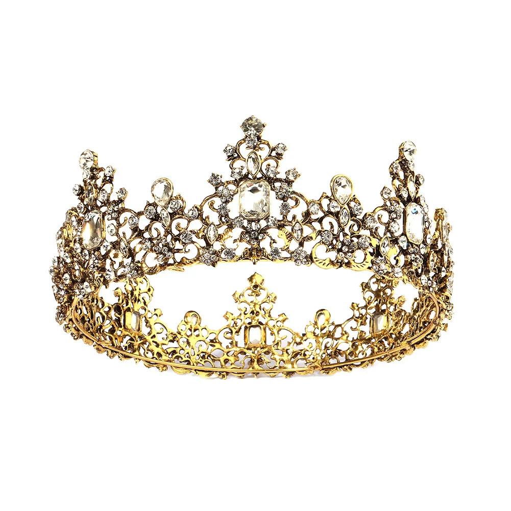 Wholesale Headwear Baroque Diamond Metal Crown Electroplated For Women - Image 7