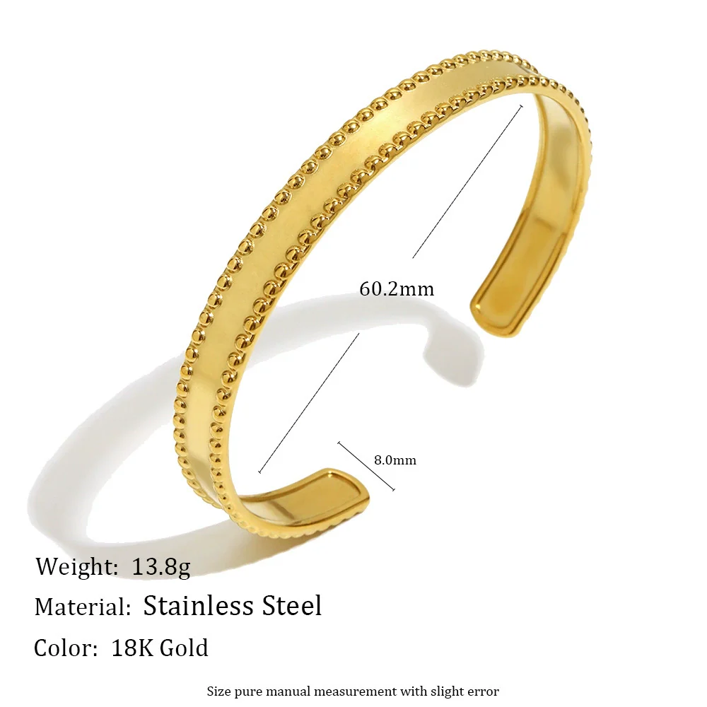 Wholesale Heart Cutout Stainless Steel Electroplated 18K Gold Simple Zircon Line Bracelet Fashion Geometric Hand Ornament