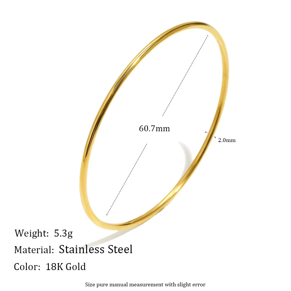 Wholesale Heart Cutout Stainless Steel Electroplated 18K Gold Simple Zircon Line Bracelet Fashion Geometric Hand Ornament - Image 3