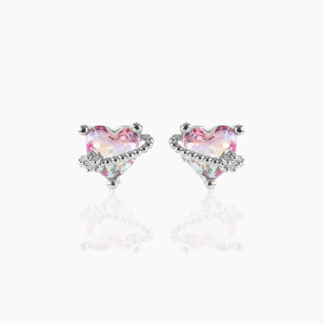 Wholesale Heart Earrings Brass Plated Gold Color With Zircon For Women - Image 8