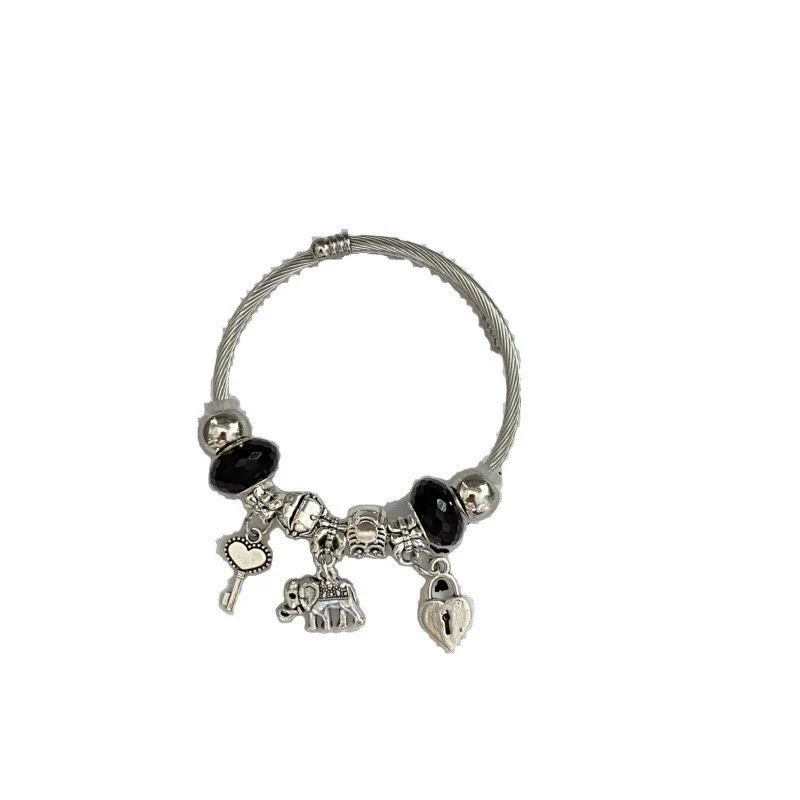 Wholesale Heart Elephant Stainless Steel Electroplated Bracelet - Image 5
