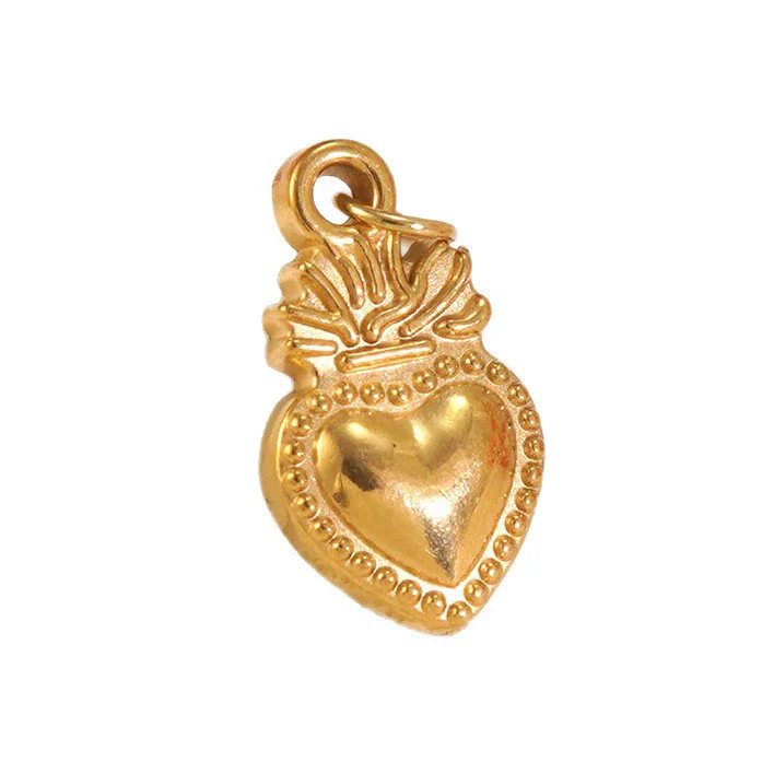 Wholesale Heart Shape Stainless Steel Electroplated Necklace Pendant Accessories Retro Fashion Diy - Image 5