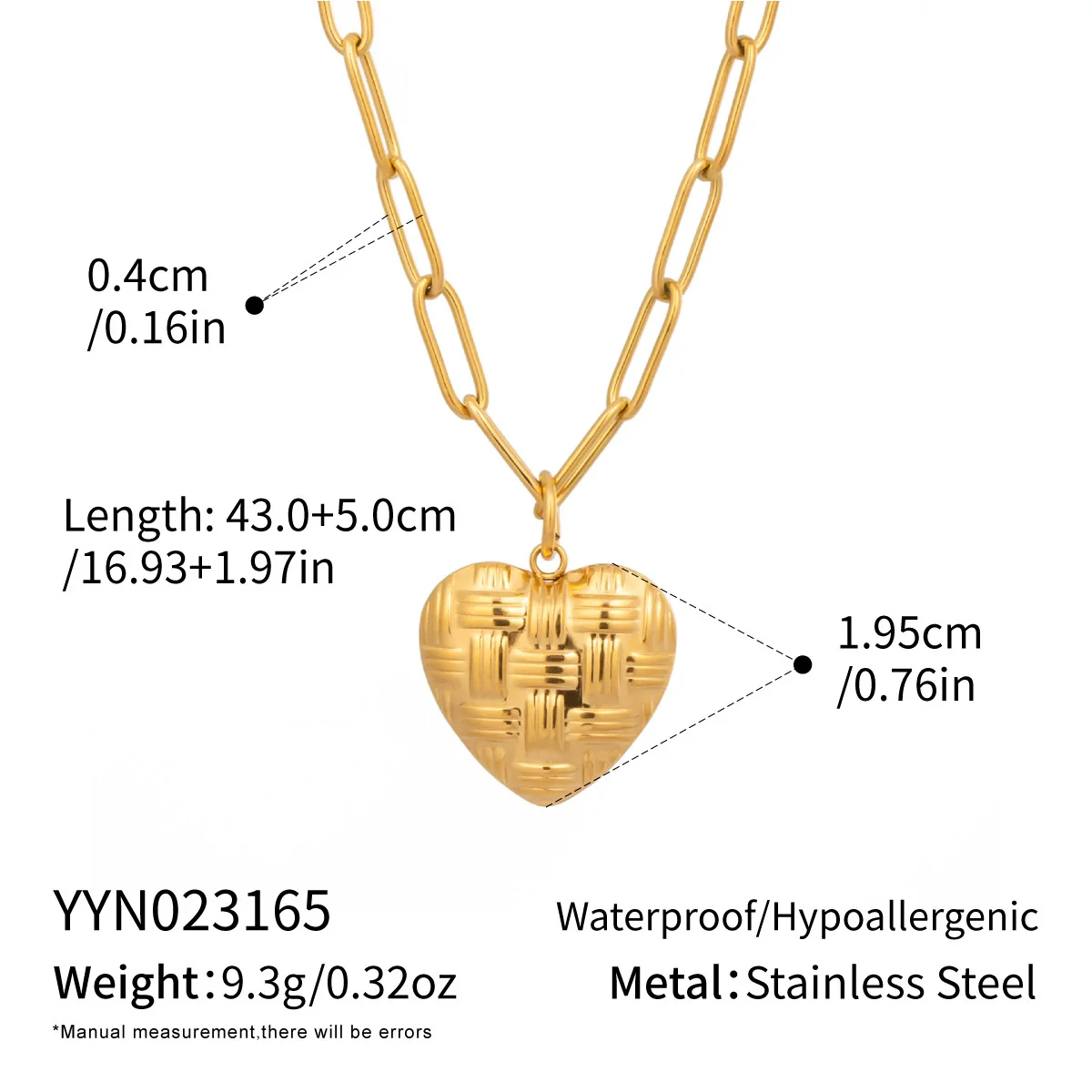 Wholesale Heartshaped Pendant Necklace For Women Stainless Steel 18K Real Gold Plated With Pvd Furnace Vacuum Real Gold Plating - Image 7