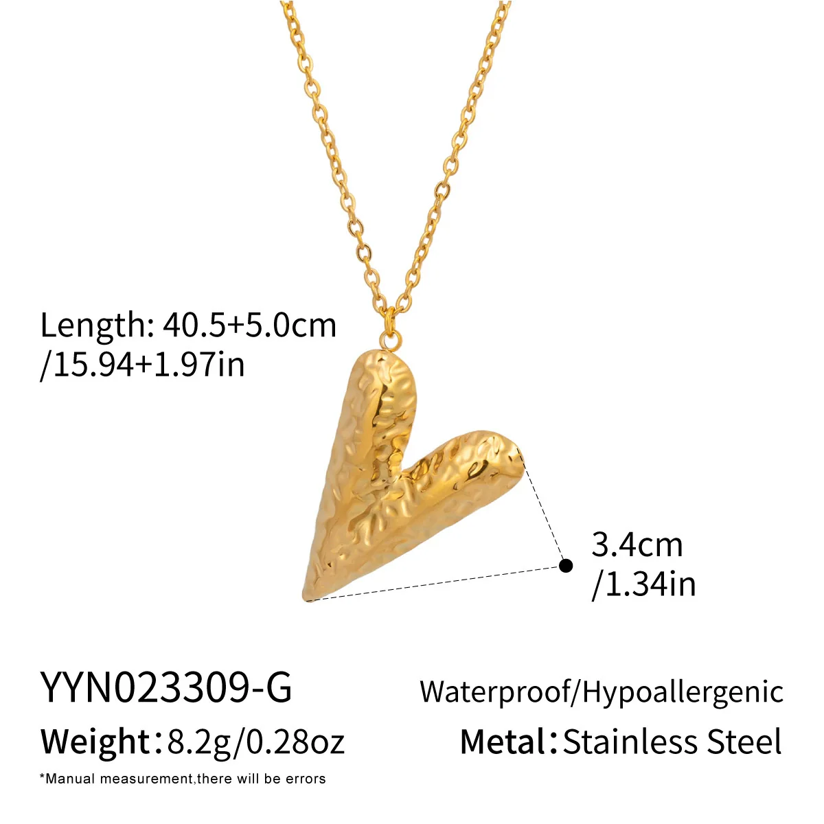 Wholesale Heartshaped Pendant Necklace For Women Stainless Steel 18K Real Gold Plated With Pvd Furnace Vacuum Real Gold Plating - Image 9