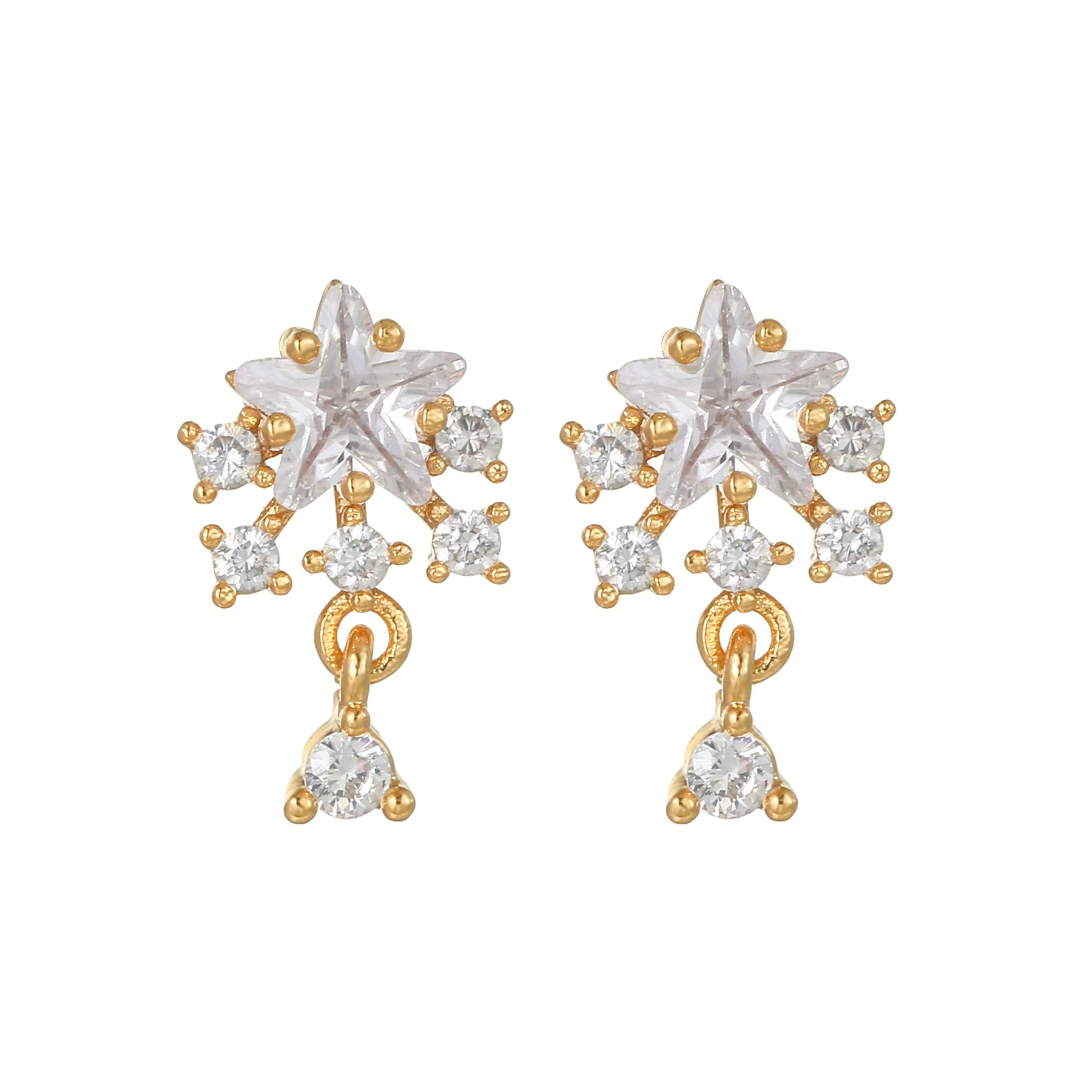 Wholesale Heartshaped Pink Zircon Earrings Brass 925 Silver Needle Electroplated Cute Jewelry - Image 13