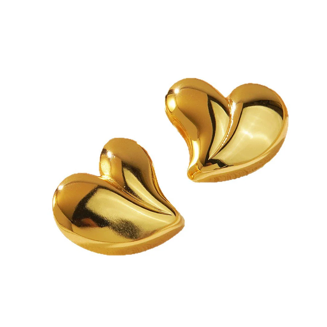 Wholesale Heartshaped Stainless Steel Stamped Love Earrings For Women Light Luxury Style - Image 5