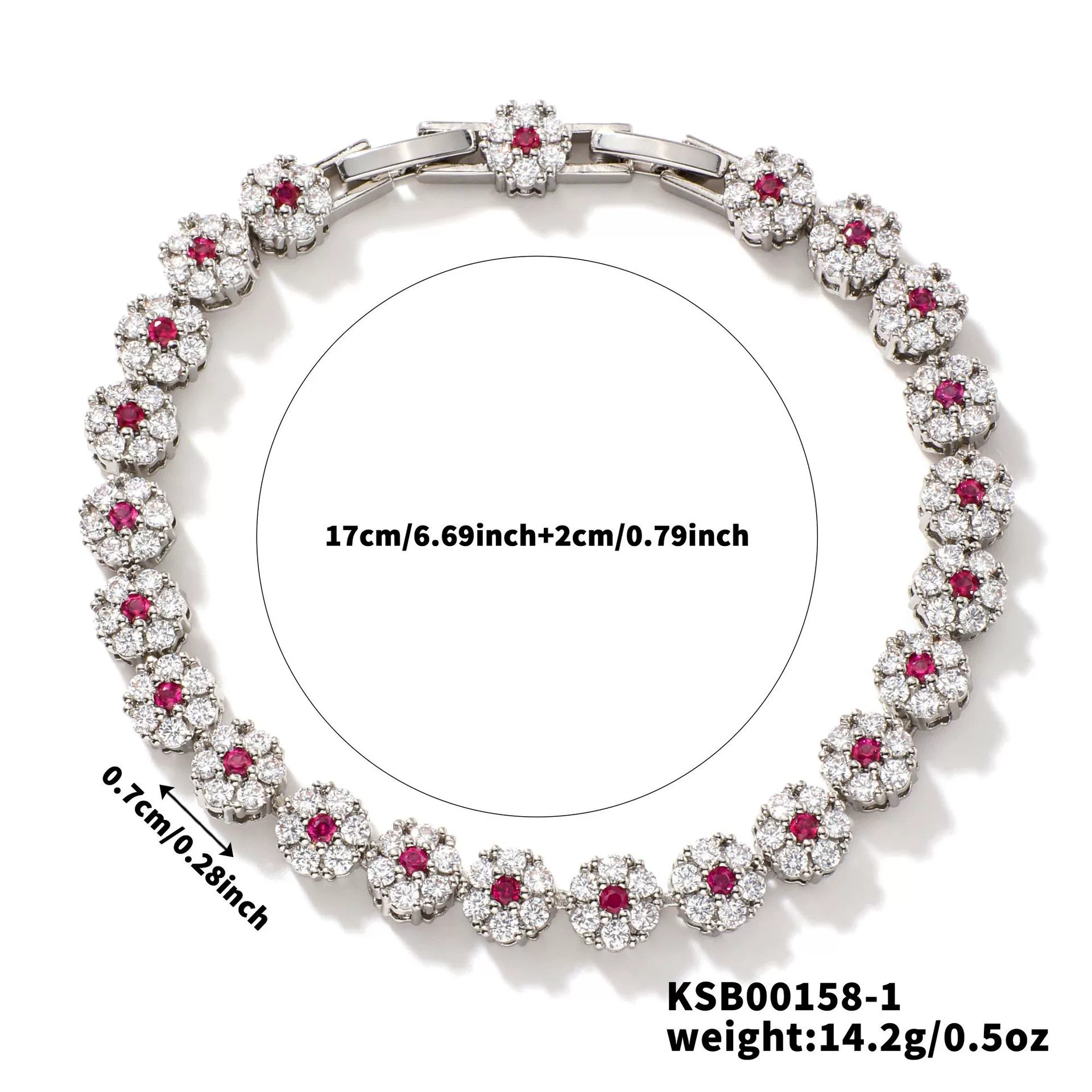 Wholesale Highend Copper Zircon Flower Shape Bracelet Jewelry For Women - Image 6