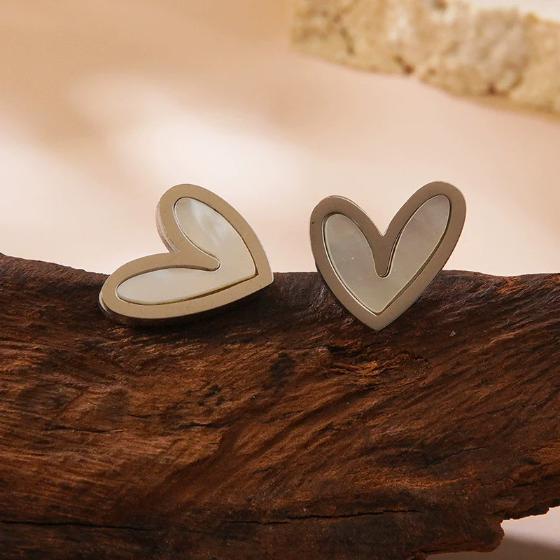 Wholesale Highend Electroplated Stainless Steel Heart Earrings For Women - Image 2