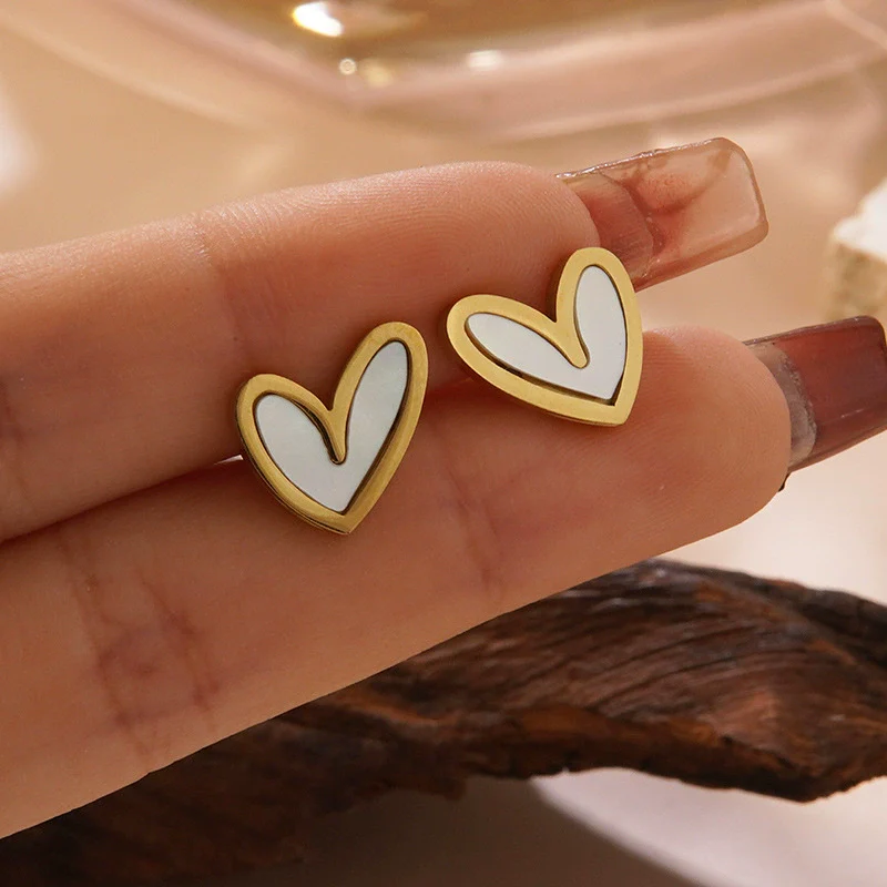 Wholesale Highend Electroplated Stainless Steel Heart Earrings For Women - Image 5
