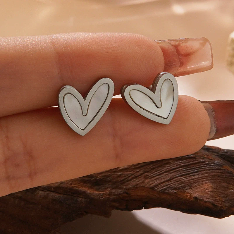 Wholesale Highend Electroplated Stainless Steel Heart Earrings For Women - Image 6