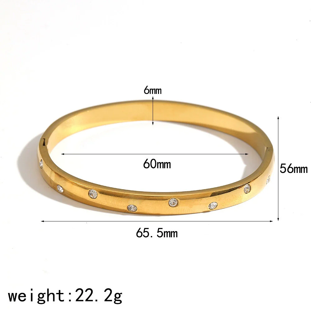 Wholesale Highend Geometric Diamondencrusted 18K Goldplated Stainless Steel Bracelet - Image 9