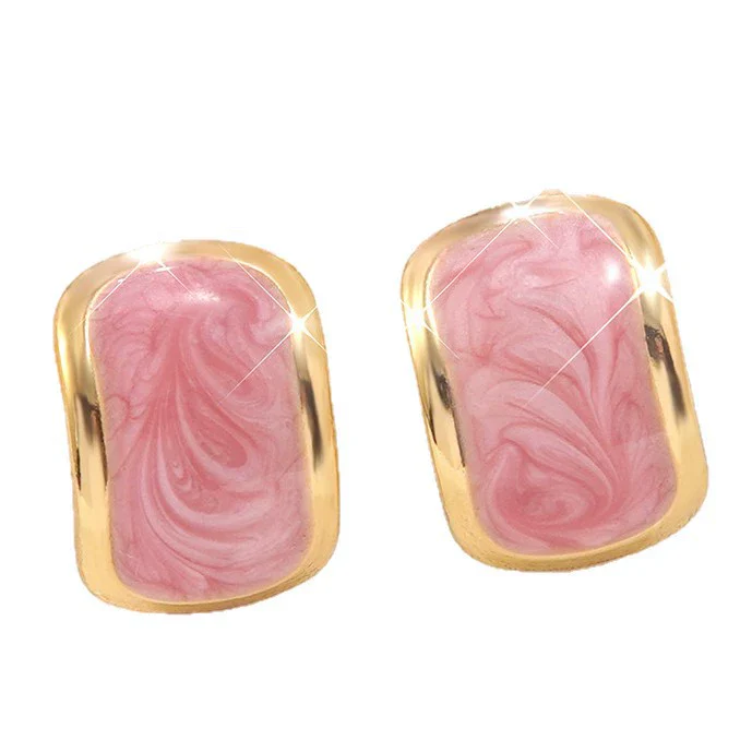Wholesale Highend Geometric Stainless Steel Dripping Oil Earrings For Women - Image 5