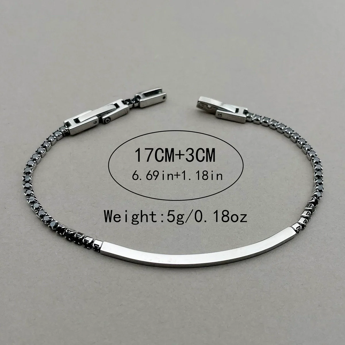 Wholesale Highend Geometric Stainless Steel Zircon Tennis Bracelet With Electroplating - Image 4