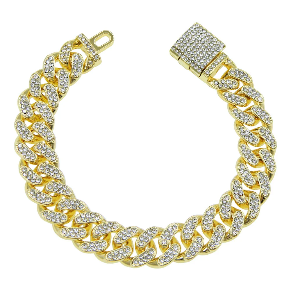 Wholesale Hip Hop Alloy Cuban Chain Necklace With Rhinestones And Geometric Design For Men - Image 5