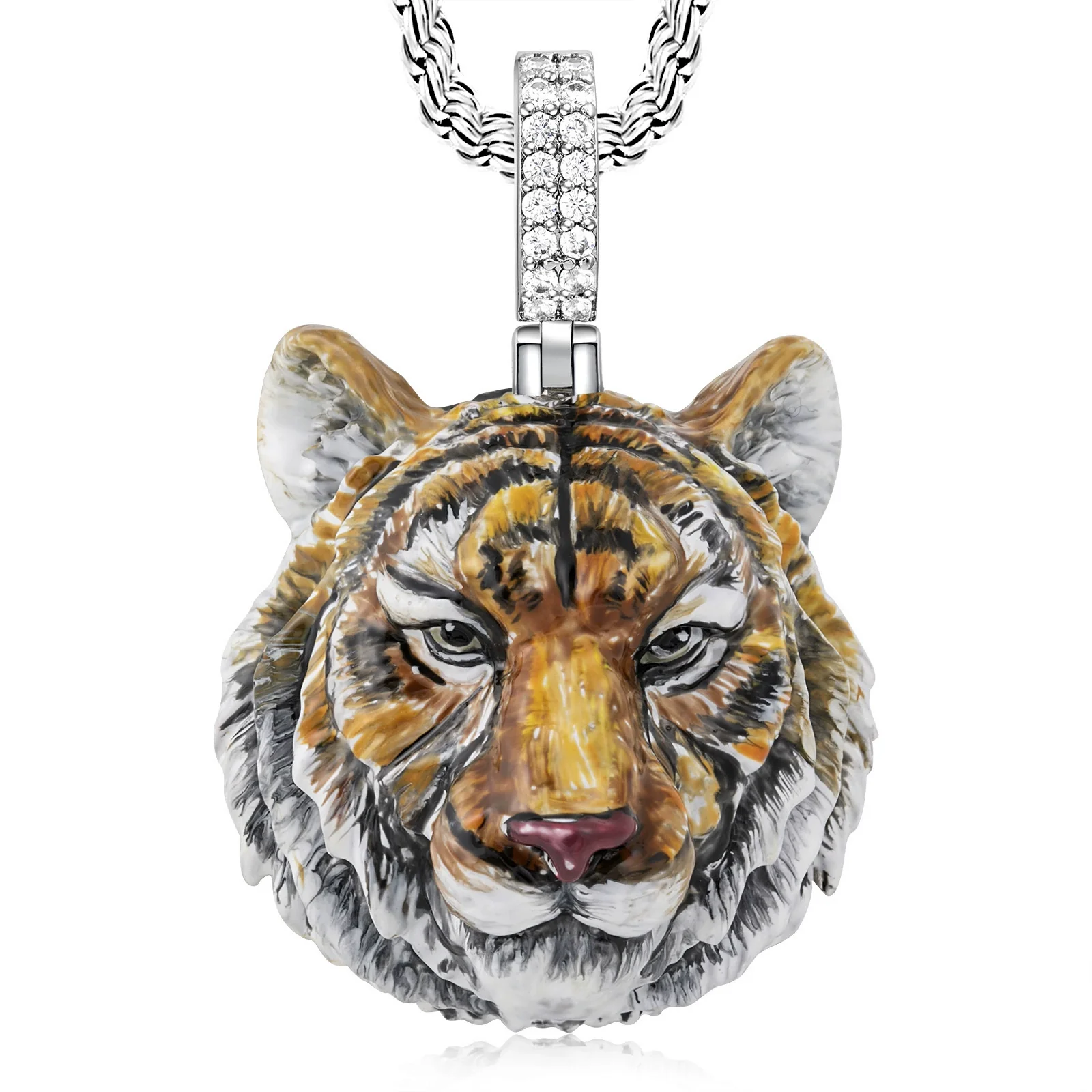 Wholesale Hip Hop Animal Pattern Copper Pendant Necklace With Dripping Oil Handmade - Image 5