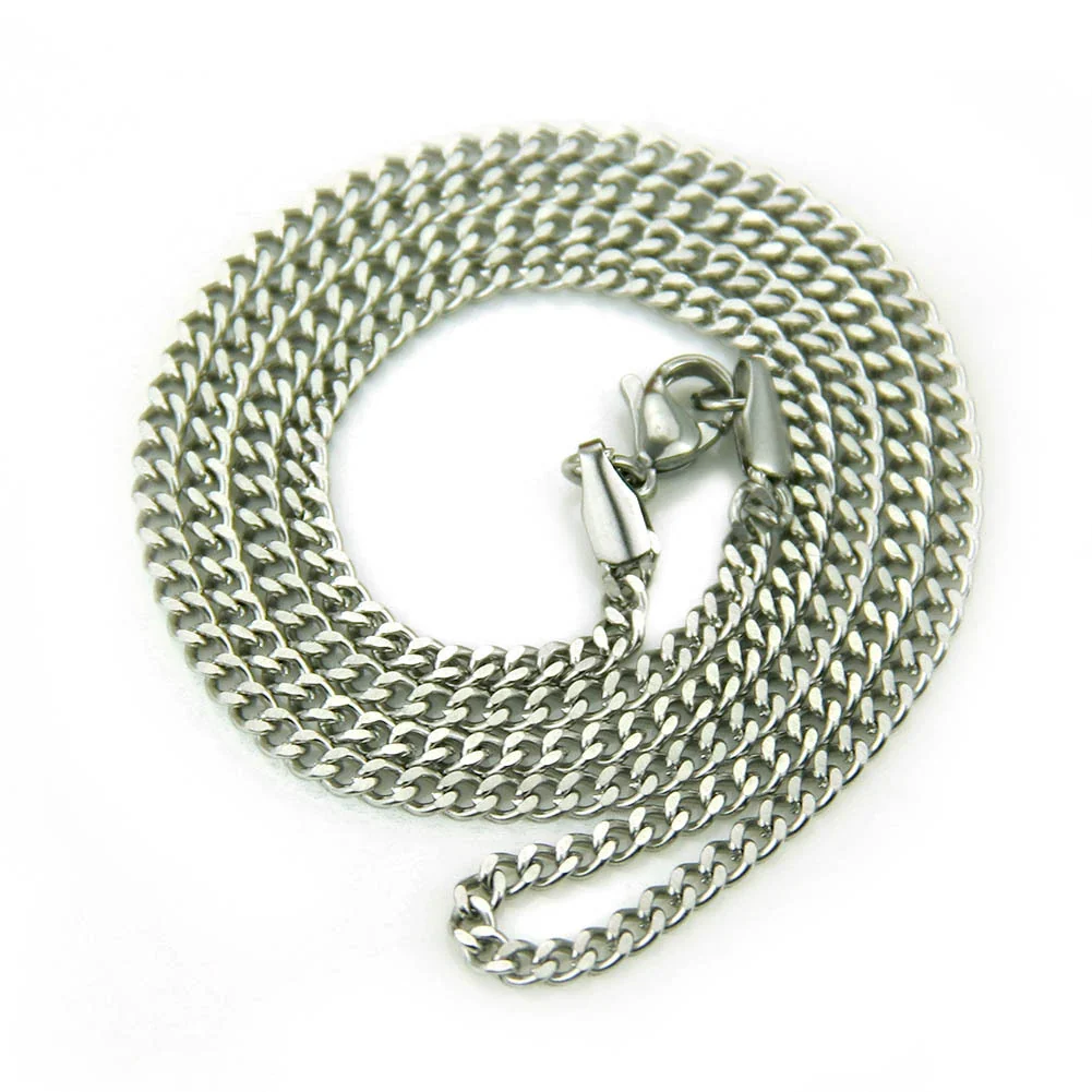 Wholesale Hip Hop Men's Stainless Steel Geometric Cuban Chain Necklace With Vacuum Plating - Image 2