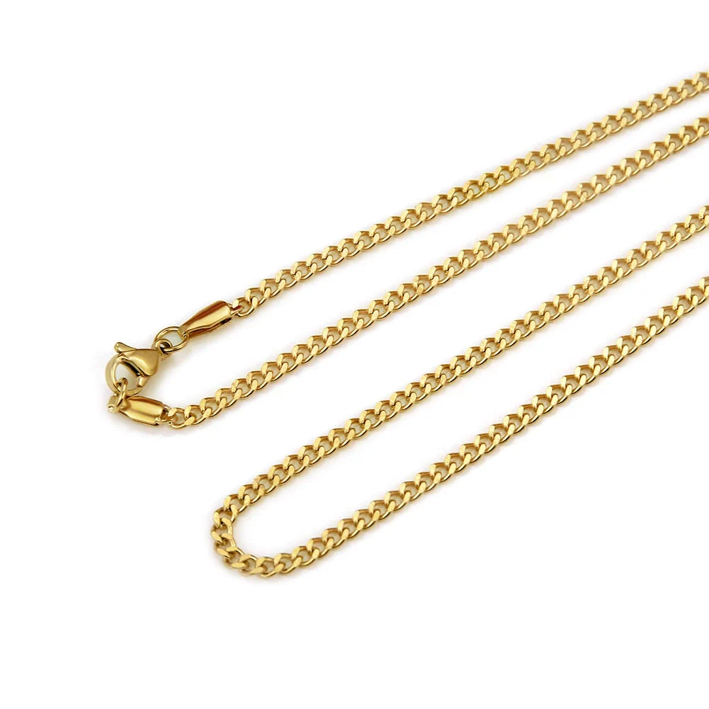 Wholesale Hip Hop Men's Stainless Steel Geometric Cuban Chain Necklace With Vacuum Plating - Image 3