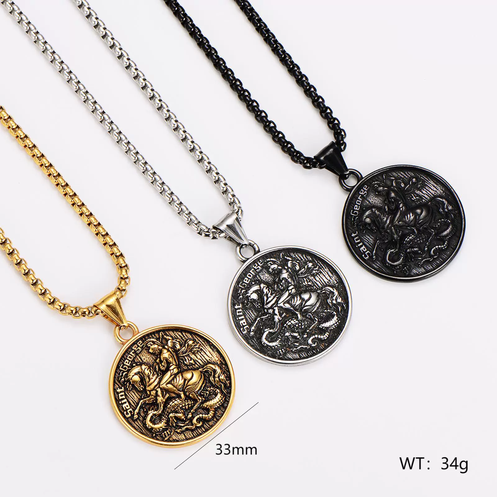 Wholesale Hip Hop Retro Pendant Necklace Stainless Steel Electroplated - Image 2