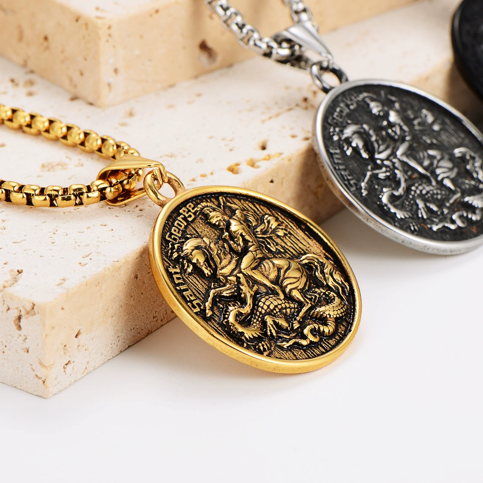 Wholesale Hip Hop Retro Pendant Necklace Stainless Steel Electroplated - Image 3